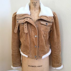 Current Air Tan Corduroy Jacket with White Accents